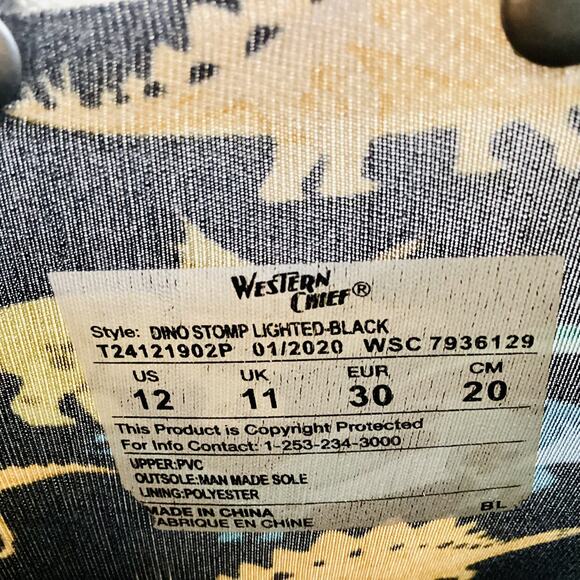 Western Chief Dino Stomp Lighted Rain Boots - Picture 8 of 9